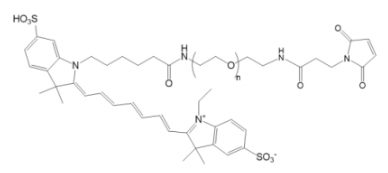 荧光染料Cy7-PEG-Mal/maleimide，Cy7-聚乙二醇-马来酰亚胺，Ex/Em(nm) 755/787