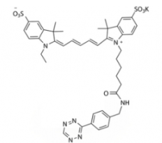 荧光染料diSulfo Cy5-Tetrazine，二磺酸基水溶性Cy5-四嗪，激发发射波长Ex/Em(nm) 648/662