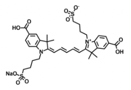 水溶性荧光染料diSulfo-Cy5 bis-carboxylic acid/COOH/羧基羧酸，溶解度 water,alcohols, DMSO, DMF