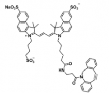 水溶性三磺酸基花氰染料trisulfo-Cy3.5 DBCO/二苯基环辛炔，Ex/Em(nm) 585/610