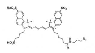 水溶性三磺酸基triSulfo-Cy5.5 azide/N3/叠氮，激发发射波长Ex/Em(nm) 673/691