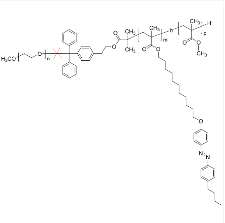 PEO-cleav-PAzoMA-PMMA 聚环氧乙烷-聚(11-[4-(4'-丁基苯基偶氮)苯氧基]-甲基丙烯酸十一酯)-聚甲基丙烯酸甲酯 ...