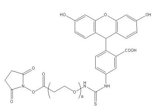 FITC-PEG-NHS，Fluorescein PEG2000 NHS，荧光素聚乙二醇-N-羟基琥珀酰亚胺