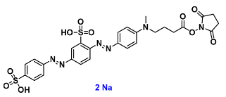 BHQ-10 NHS，CAS number :	1308391-26-5	，BHQ 染料通过结合 FRET 和静态淬灭两种效应