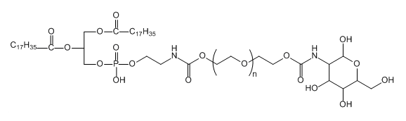 DSPE-PEG-Glucose 二硬脂酰基磷脂酰乙醇胺-聚乙二醇-葡糖糖