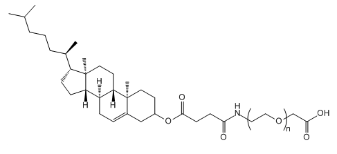 CLS-PEG-COOH；Cholesterol-PEG- Acid；胆固醇-聚乙二醇-羧基