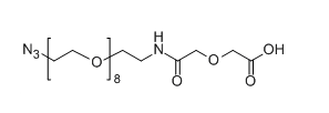 2-((Azido-PEG8-carbamoyl)methoxy)acetic acid；O-(2-叠氮乙基)-O-[2-(二羟乙酰基-氨基)乙基]七聚乙二醇