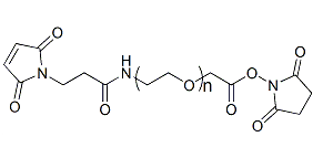 Mal-PEG-SCM；马来酰亚胺-聚乙二醇-琥珀酰亚胺羧甲基酯；Maleimide-PEG-Succinimidyl Carboxymethyl Ester