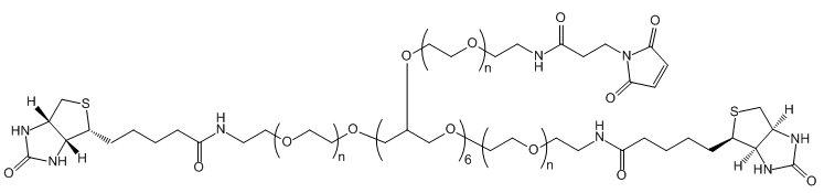 8-ArmPEG-(6Arm-Mal,2Arm-Biotin)；八臂聚乙二醇—（六个马来酰亚胺，两个生物素）