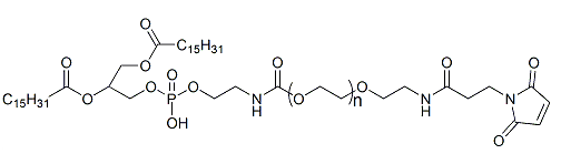 DPPE-PEG-Mal；二棕榈酰磷酯酰乙醇胺-聚乙二醇-马来酰亚胺