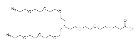 CAS：2182602-17-9；N-(acid-PEG3)-N-bis(PEG3-azide)；分子式： C25H49N7O11