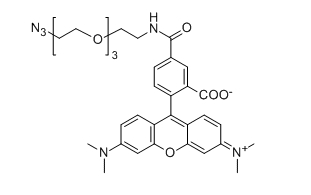CAS：1228100-59-1；TAMRA-PEG3-N3；分子式：C33H38N6O7