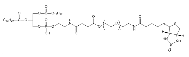 DMPE-PEG-Biotin；DMPE-聚乙二醇-生物素；1,2-DIMYRISTOYL-SN-GLYCERO-3-PHOSPHOETHANOLAMINE-PEG-Biotin