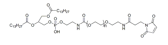 DMPE-PEG-Mal；1,2-十四酰基磷脂酰乙醇胺-聚乙二醇-马来酰亚胺；DMPE-PEG-Maleimide