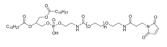 DMPE-PEG-Mal；1,2-十四酰基磷脂酰乙醇胺-聚乙二醇-马来酰亚胺；DMPE-PEG-Maleimide