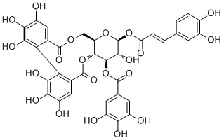 CAS ：359828-22-1   1-O-Caffeoyl-3-O-galloyl-4,6-O-hexahydroxydiphenoyl-β-D-glucopyranose