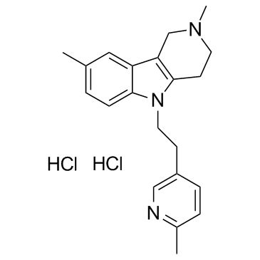 CAS:97657-92-6  Latrepirdine 2HCl   2,3,4,5-四氢-2,8-二甲基-5-[2-(6-甲基-3-吡啶基)乙基]-1H-吡啶并[4,3-b]吲哚二盐酸盐