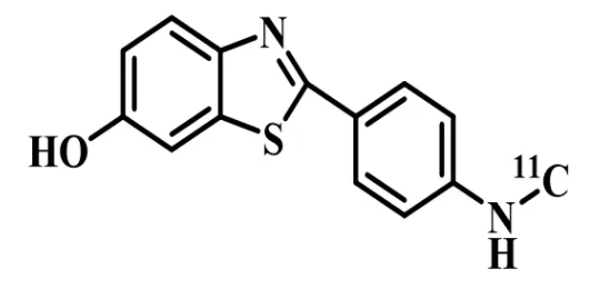 11C-PIB分子探针|[N-甲基-11C]2-[4'-(甲氨基)苯基]-6-羟基苯并噻唑|分子靶点：靶向Aβ