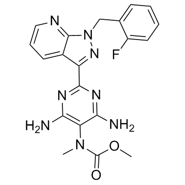 CAS:625115-55-1  Riociguat (BAY 63-2521)	 N-[4,6-二氨基-2-[1-[(2-氟苯基)甲基]-1H-吡唑并[3,4-b]吡啶-3-基]-5-嘧啶基]-N-甲基氨基甲酸甲酯