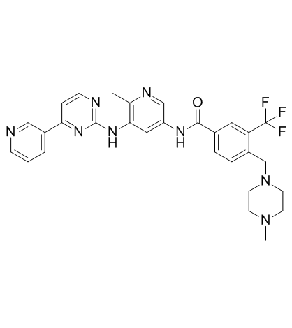 CAS:895519-90-1   Flumatinib (HH-GV-678) 4-[(4-甲基-1-哌嗪基)甲基]-N-[6-甲基-5-[[4-(3-吡啶基)-2-嘧啶基]氨基]-3-吡啶基]-3-(三氟甲基)苯甲酰胺