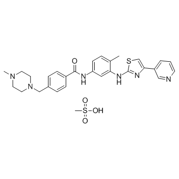 CAS:1048007-93-7  Masitinib mesylate   4-[(4-甲基-1-哌嗪基)甲基]-N-[4-甲基-3-[[4-(3-吡啶基)-2-噻唑基]氨基]苯基]-甲基磺酰基苯胺