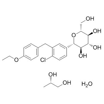 CAS:960404-48-2	Dapagliflozin ((2S)-1,2-propanediol, hydrate)	达格列净一水丙二醇    原研药中间体供应 