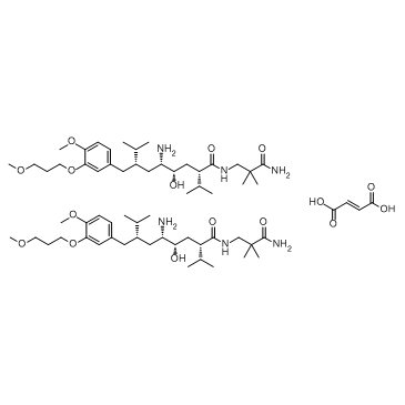 CAS:173334-58-2	Aliskiren (hemifumarate)	阿利克仑半富马酸盐  药物分子开发  