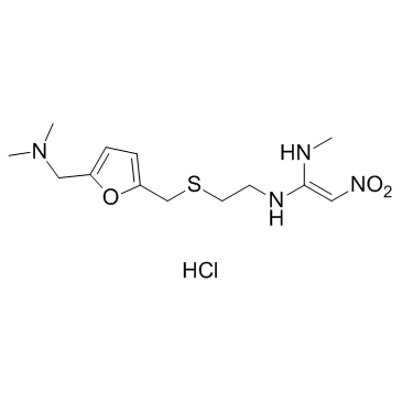CAS:66357-59-3	Ranitidine (hydrochloride)	   盐酸雷尼替丁  药物分子开发  