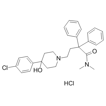 CAS:34552-83-5	Loperamide (hydrochloride)	盐酸洛哌丁胺  药物分子开发 