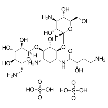 CAS:39831-55-5	Amikacin (disulfate)	硫酸阿米卡星  药物分子开发  