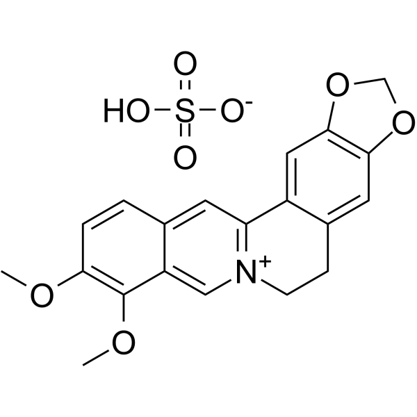 CAS:633-66-9	Berberine (sulfate)	硫酸小檗碱； 硫酸氢黄连素   中间体生产 