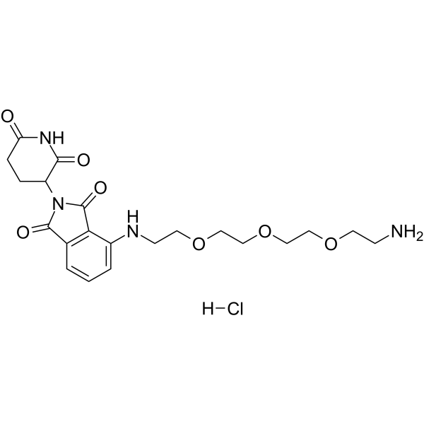CAS：2446474-09-3   泊马度胺 4'-PEG3-胺    Pomalidomide-NH-PEG3-amine hydrochloride
