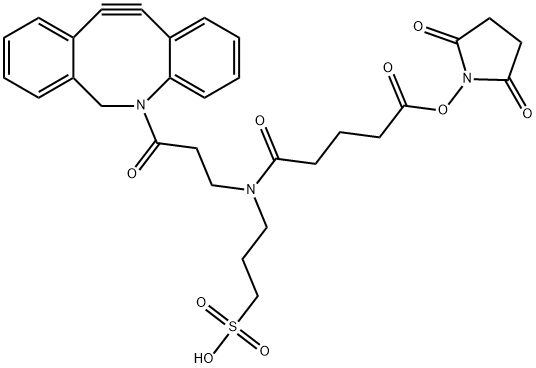 CAS： 1379761-19-9  Sulfo-DBCO-NHS ester   硫磺-二苯基环辛炔-NHS酯;硫磺-二苯并环辛炔-NHS酯