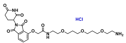 Thalidomide-O-amido-PEG1-(C1-PEG)2-C2-NH2 hydrochloride     萨力多胺-O-酰胺-一聚乙二醇-(C1-PEG)2-C2-氨基盐酸盐