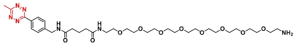 Methyltetrazine-NHCO-C3-CONH-PEG8-NH2   甲基四嗪-酰胺-C3-酰胺-八聚乙二醇-胺