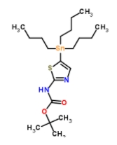 	[5-(三丁基锡)噻唑-2-基]氨基甲酸叔丁酯	 