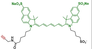 diSulfo-ICG-alkyne    二磺酸-吲哚菁绿-炔基   荧光染料