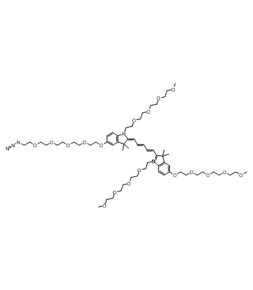 N-(m-PEG4)-N'-(m-PEG4)-O-(m-PEG4)-O'-(azide-PEG4)-Cy5    2107273-58-3  点击化学  PROTAC linker