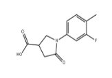 CAS:63674-46-4	1-(3-氟-4-甲基苯基)-5-氧代吡咯烷-3-羧酸	1-(3-Fluoro-4-Methylphenyl)-5-Oxopyrrolidine-3-Carboxylic Acid