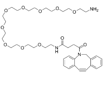DBCO-PEG9-amine TFA salt，cas:2353409-99-9，二苯并环辛炔-九聚乙二醇-氨基 TFA salt