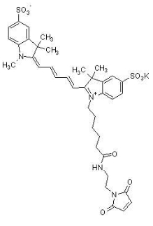 Sulfo-Cyanine5 maleimide，Sulfo-Cy5-mal，马来酰亚胺活化荧光染料；2242791-82-6