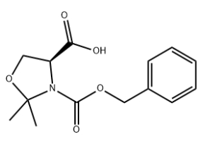 CAS号161891-81-2，(S)-3-((苄氧基)羰基)-2,2-二甲基恶唑烷-4-羧酸.png