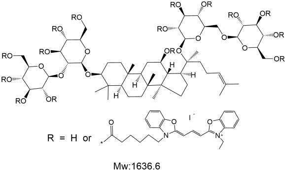 Cy2-Ginsenoside Rb1，荧光标记人参皂苷Rb1