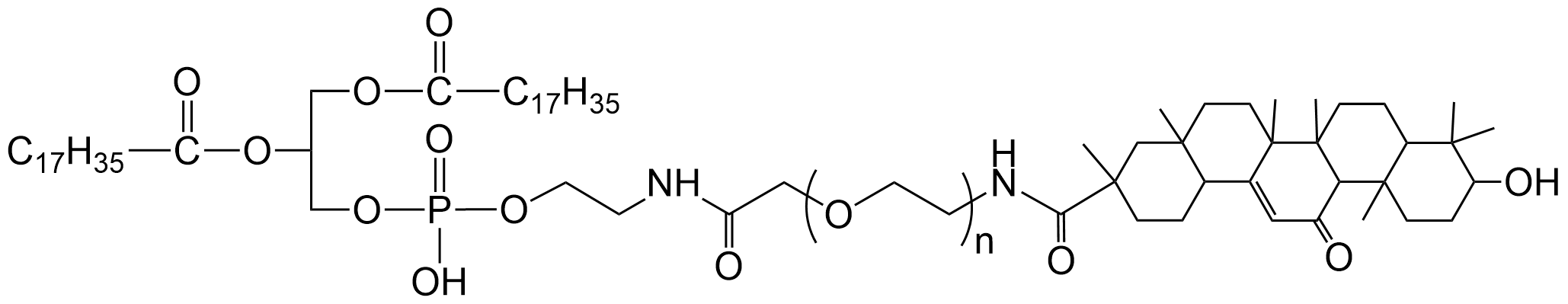 DSPE-PEG2000-GA，磷脂-聚乙二醇-甘草次酸