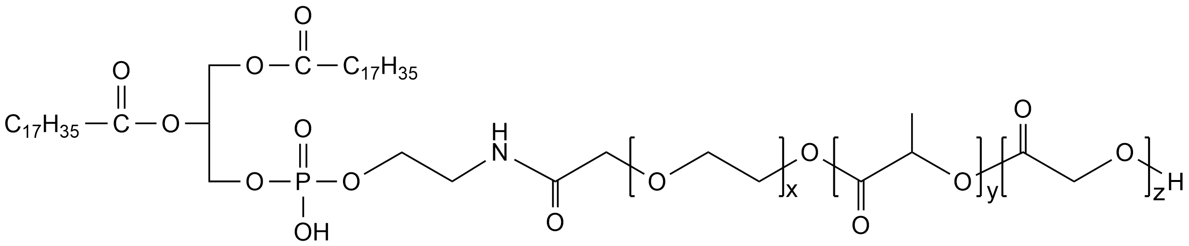 磷脂-聚乙二醇-聚乳酸-羟基乙酸共聚物，DSPE-PEG2k-PLGA1k