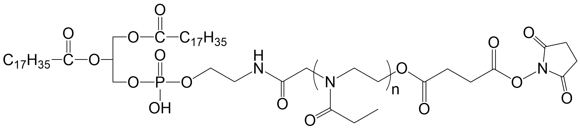DSPE-PEOZ-NHS，NHS酯末端聚恶唑啉修饰磷脂