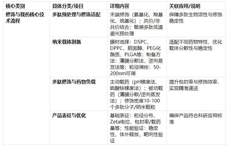 修饰与载药核心技术流程