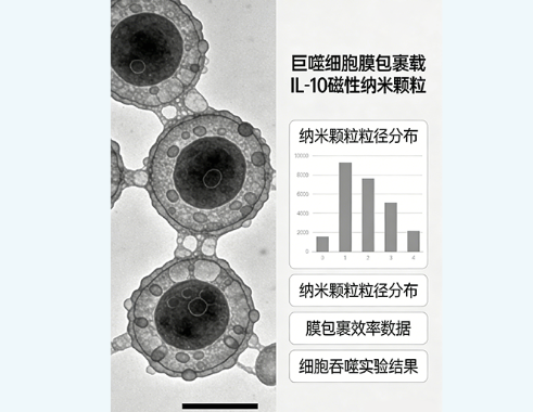 巨噬细胞膜包裹载IL-10仿生磁性纳米颗粒 巨噬细胞膜包裹载IL-10仿生磁性纳米颗粒