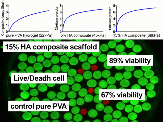 PVA水凝胶复合羟基磷灰石纳米粒软骨修复支架定制