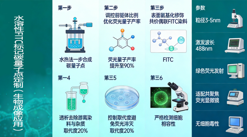水溶性FITC标记碳量子点定制（生物成像应用）